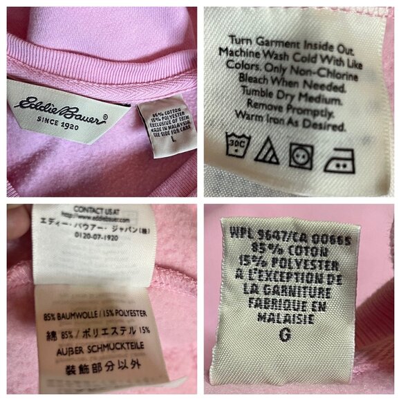 Eddie Bauer Womens V-Neck Pullover Sweater Bundle Medium Pink Yellow Cotton flaw - Picture 13 of 16